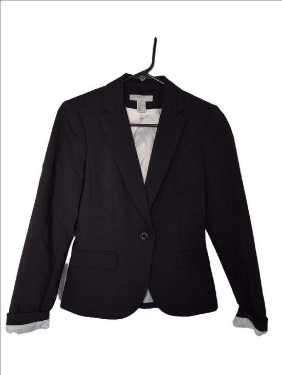H&M Jackets & Blazers - H&M Black Single-Button Women's Work Blazer Jacket Size 4